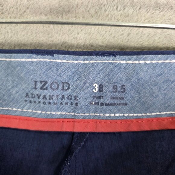 Mens IZOD Advantage Performance Blue Golf Shorts Polyester 9.5" Inseam Size 38 - Picture 3 of 10